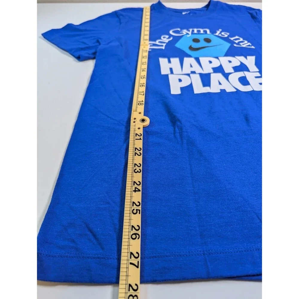 NWT Men's T-shirt Nike Short Sleeve Blue The Gym Is My Happy Place Size Small - Picture 3 of 5